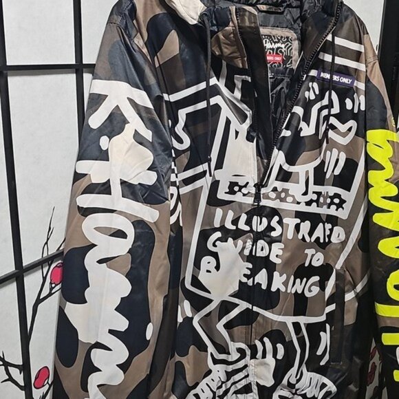 K. Haring x Members Only Hip Hop Break Dancing Graphic Art Jacket Size Large NEW - Picture 6 of 11